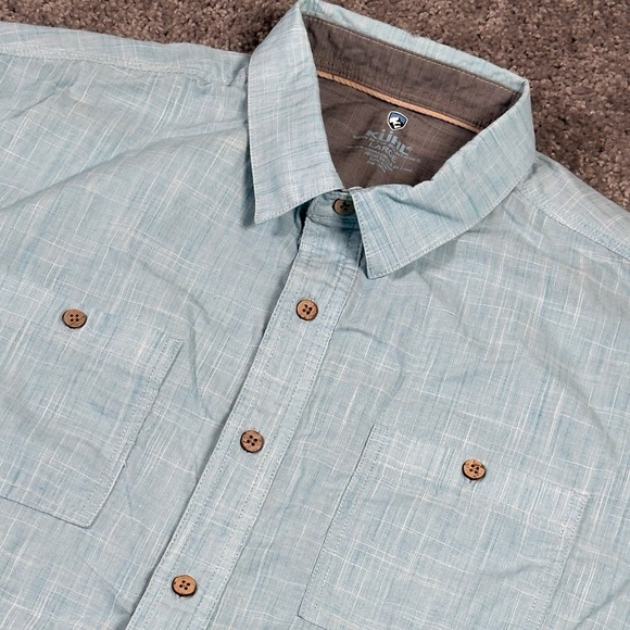Kuhl Other - Kuhl Shirt Mens L Light Blue Karib 7259 Button Up Outdoor Hiking Wicking Light